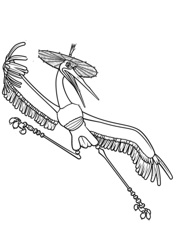 Master Crane  Coloring Page